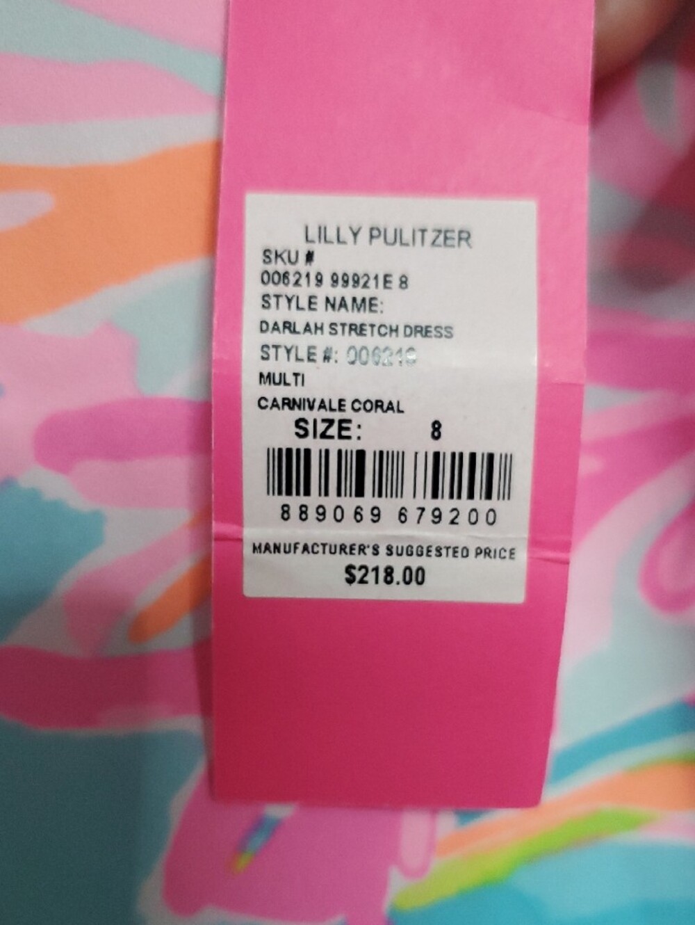Lilly Pulitzer Pink, Blue & Green Pastel Swirl Ruffle Tie-Waist Dress - Picture 4 of 11